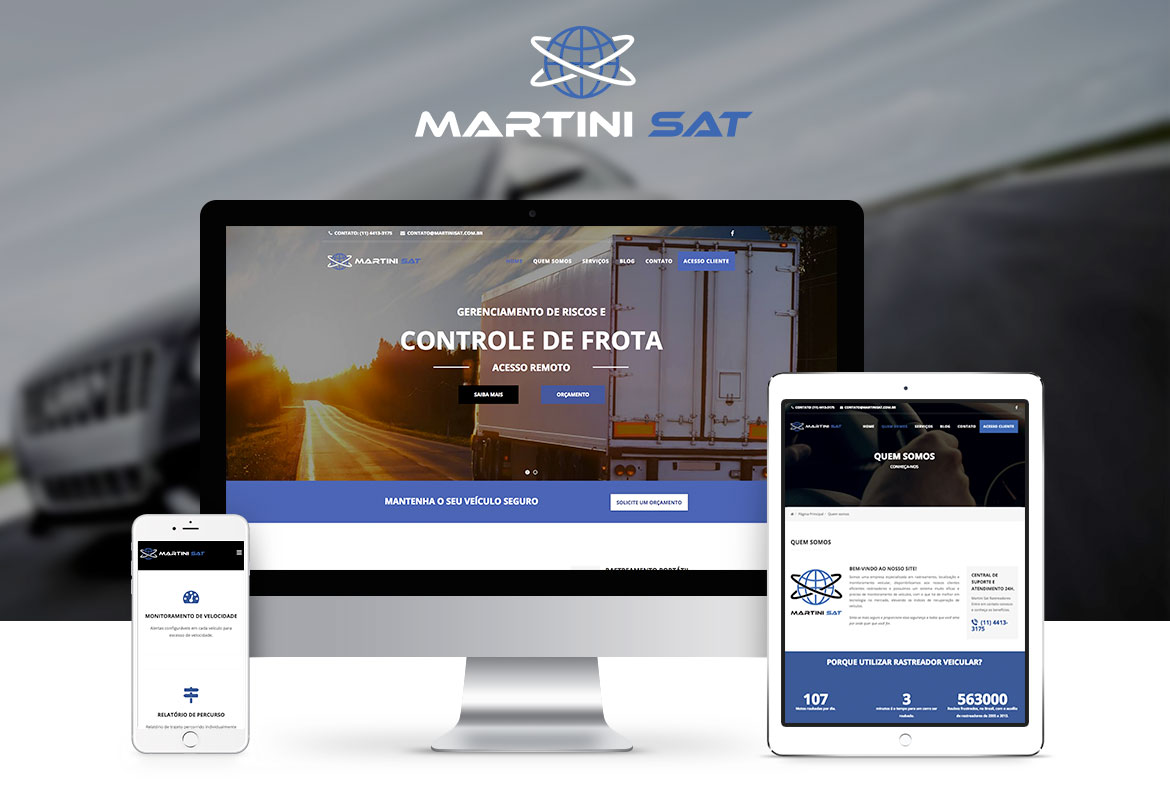 Site e Logo Martini Sat Rastreadores Veiculares